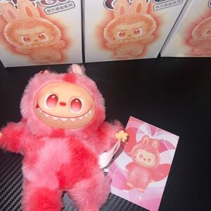 Charming Pink and Red Plush Monster Toy